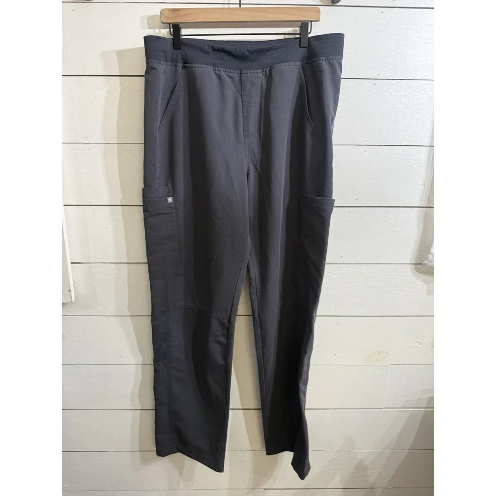 Figs Scrubs Dark GRAY 2 Piece Set: Men's Shirt Size Large & Pants Size XL